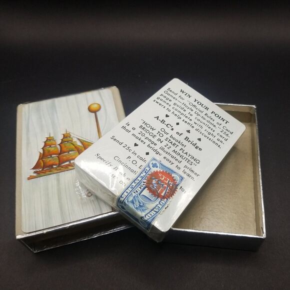 Vintage Playing Card Lot of 5 Complete Decks Some Sealed Stamped Plus Cribbage - Picture 2 of 12